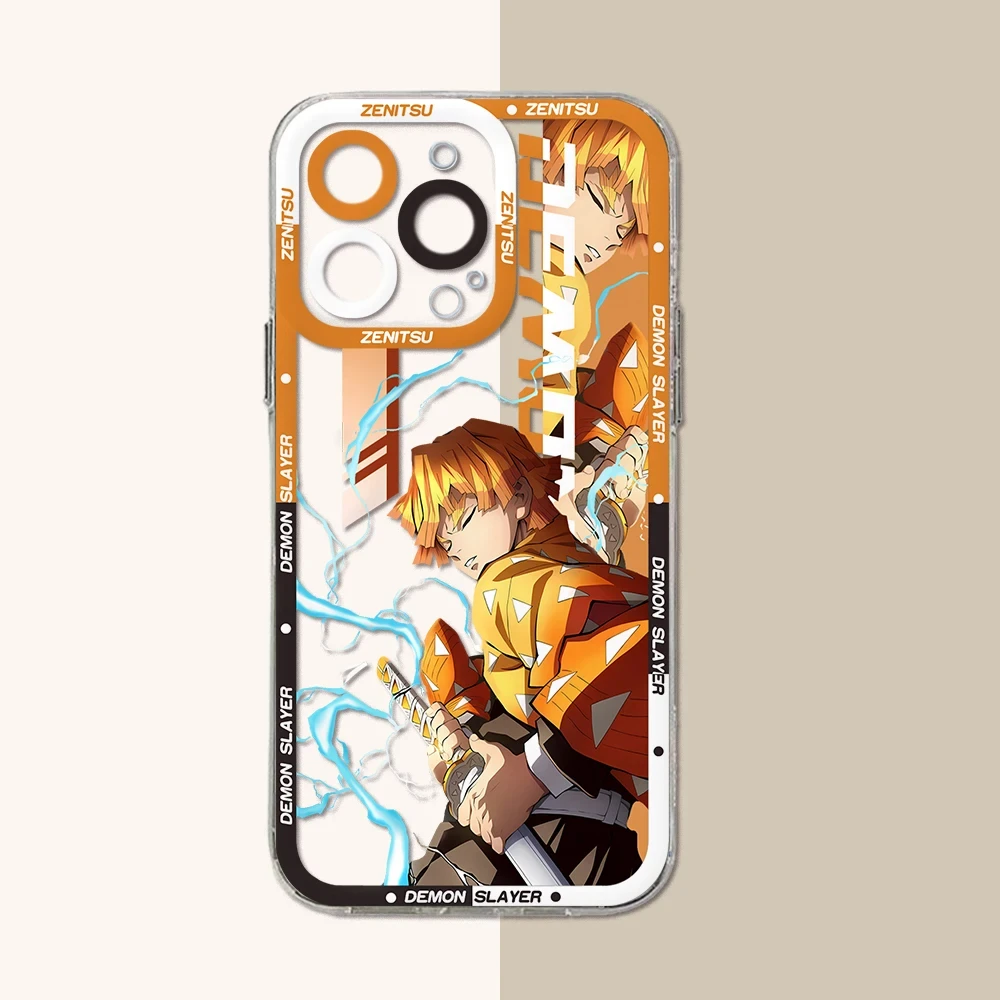 thumbnail image 1 of Funda de teléfono transparente de Anime Demon Slayer, carcasa trasera de silicona suave para iPhone 16 Pro Max 15 14 Plus 13 12 11 Pro XR XS X 8 7 SE 2020, 1 of 5