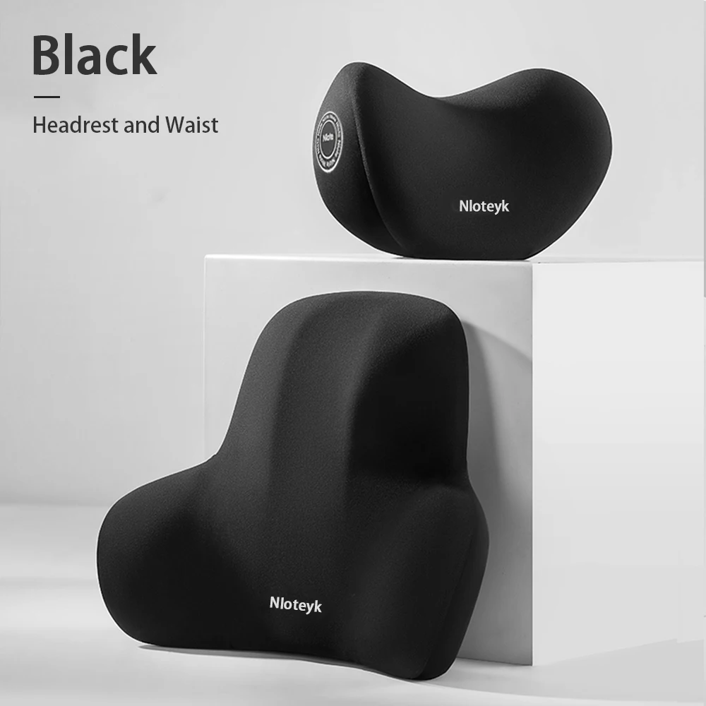thumbnail image 1 of Almohada de espuma viscoelástica para el cuello del coche, soporte lumbar protector, cojín transpirable para reposacabezas del coche, almohada para aliviar el estrés para el asiento del coche, 1 of 5