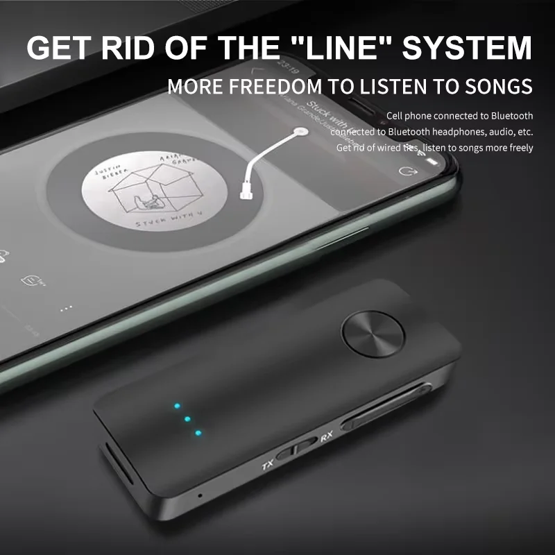 2 in 1 블루투스 5.4 오디오 수신기 송신기 HiFi 스테레오 무선 어댑터 3.5MM AUX 마이크 내장 차량용 비행기 TV PC 스피커용