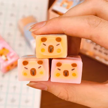 Gomma da cancellare per cartoni animati Gomme da cancellare per matite scolastiche Capybara a basso contenuto di polvere, premi per la ricompensa dell'insegnante, regalo per studenti