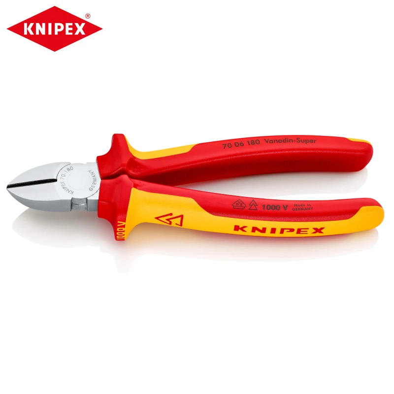 

KNIPEX 70 06 180 Diagonal Cutter 1000V Electrician Insulation Diagonal Cutting Pliers