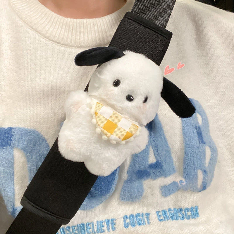 

Kawaii подлинный Sanrio наплечник для автомобильного ремня безопасности коробка для хранения салфеток защитный чехол декоративные принадлежности для автомобиля милый подарок