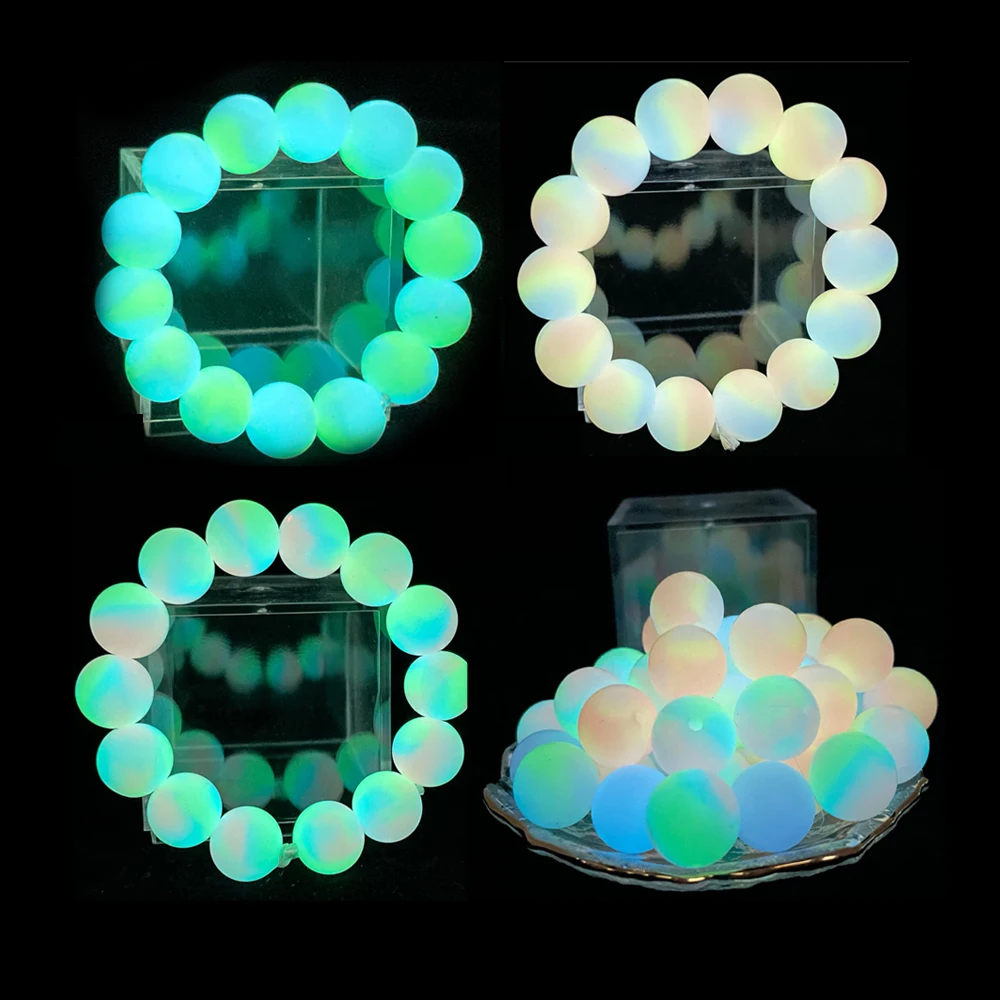

200pcs 12mm 15mm 20mm Silicone Luminous Beads Glow In The Dark BPA Free Silicone Loose Marking DIY Chewable Colorful For Kids