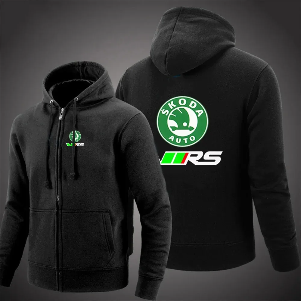 

Skoda Rs Vrs Motorsport Graphicorrally Wrc Racing Men Spring Autumn Solid Color Zipper Pullover Coat Fashion Harajuku Top