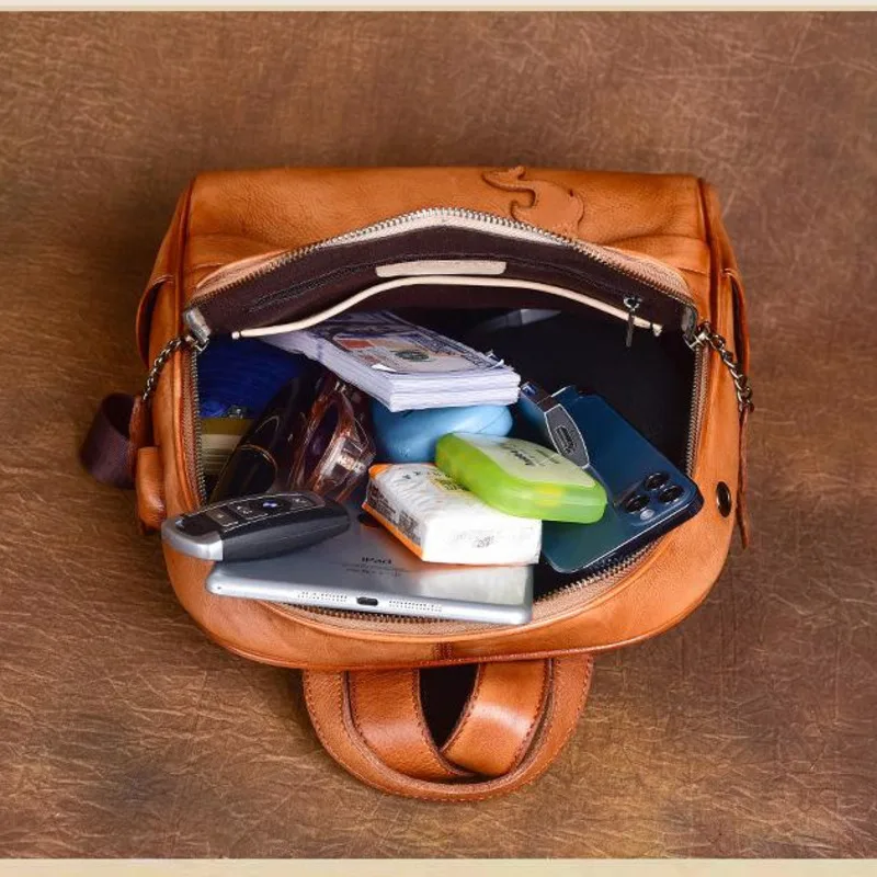 MOTAORA Vintage Women's Leather Backpack Real Leather Handcrafted