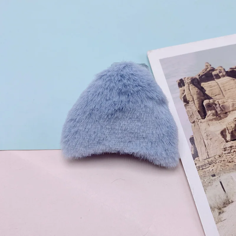 30Pcs 6*5.5CM Furry Felt Plush Padded Cat Ear Appliques For Children Headwear Accessories Clothes Sewing DIY Craft Patch