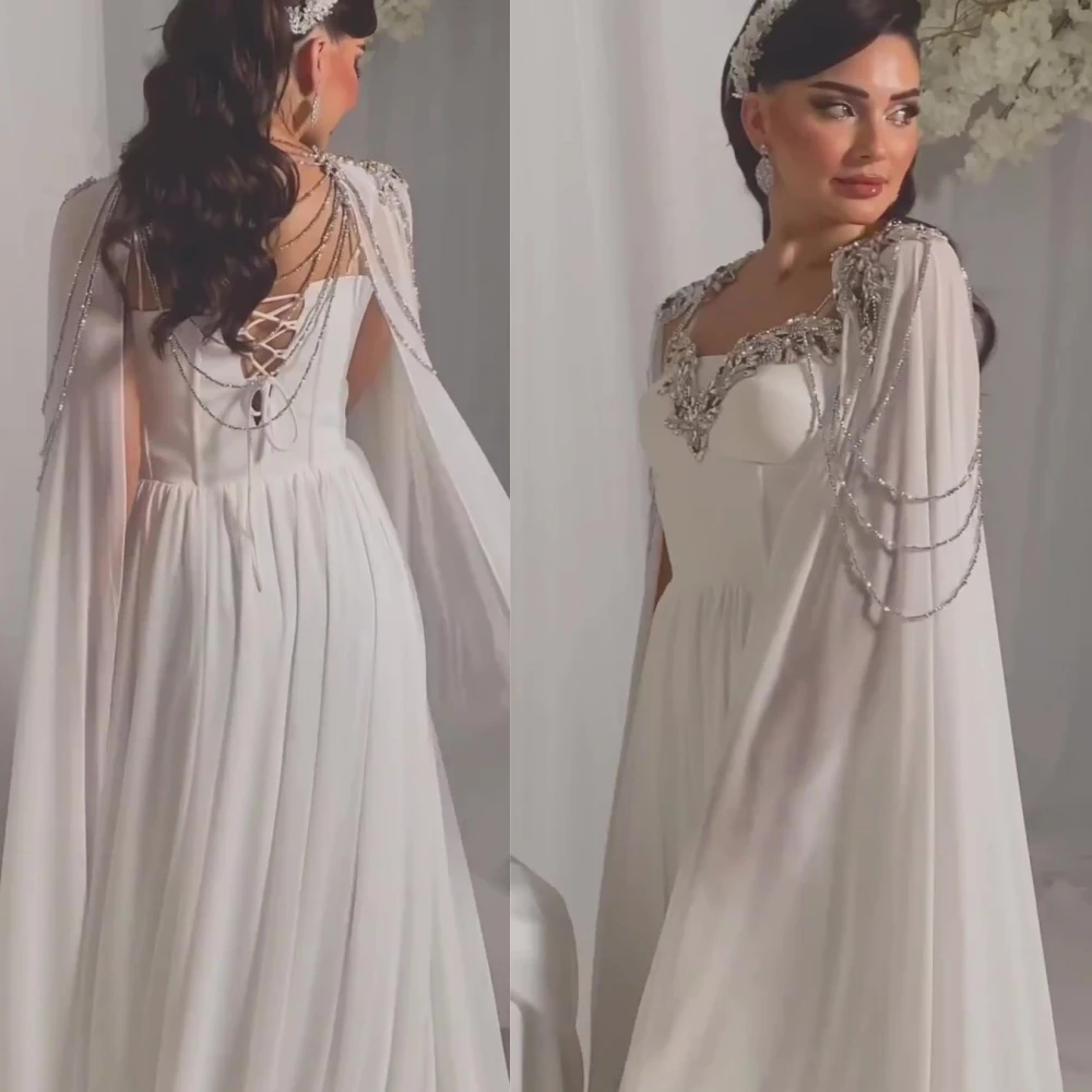 Evening  Sexy Casual  Chiffon Beading Draped Pleat Wedding Party A-line V-Neck Bespoke Occasion Gown Long Dresses