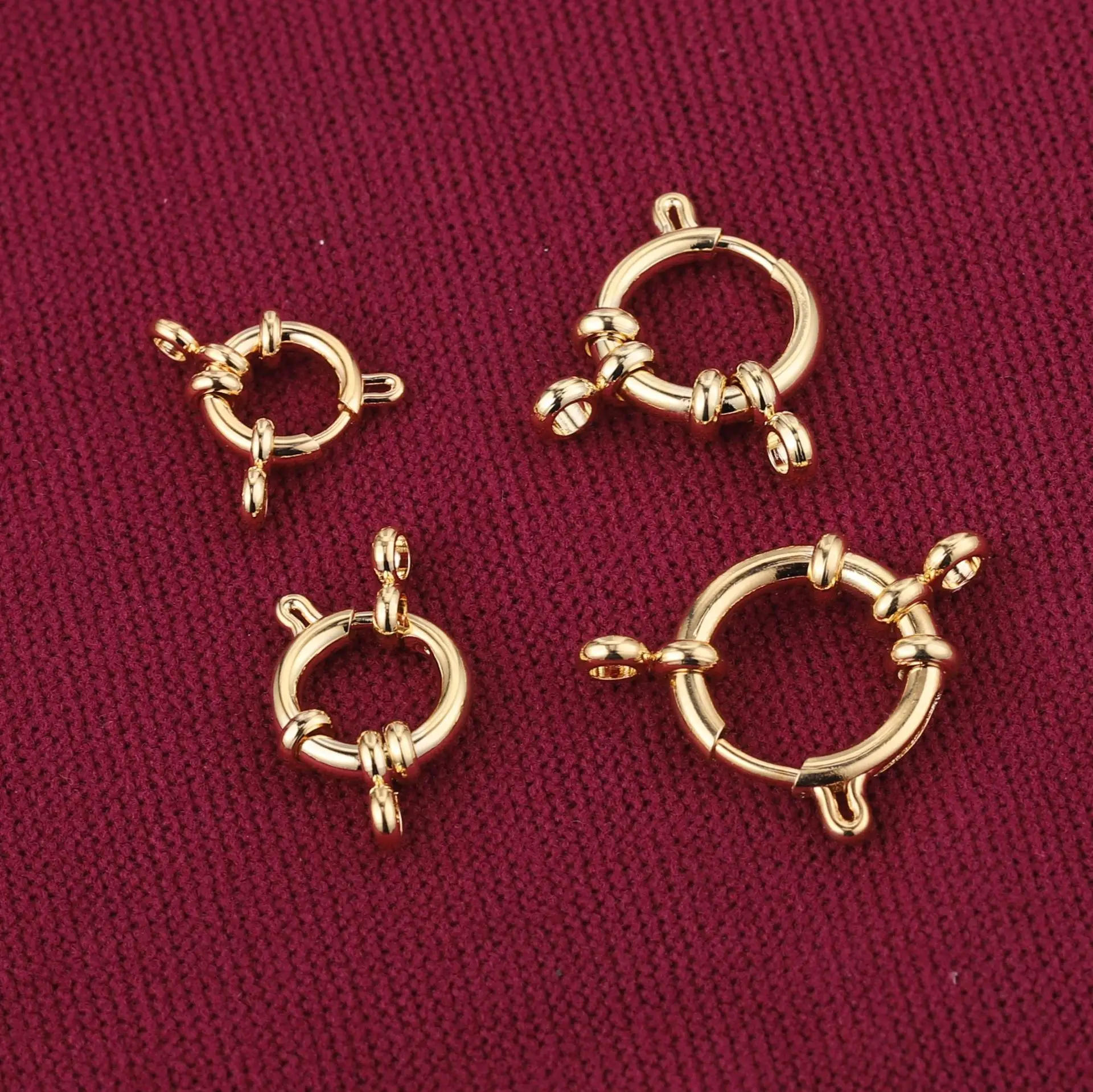 4pcs Stainless Steel Gold Round Spring Clasps Hooks DIY Bracelet Clavicle Necklace Clasp Connectors Jewelry Making Accessories |