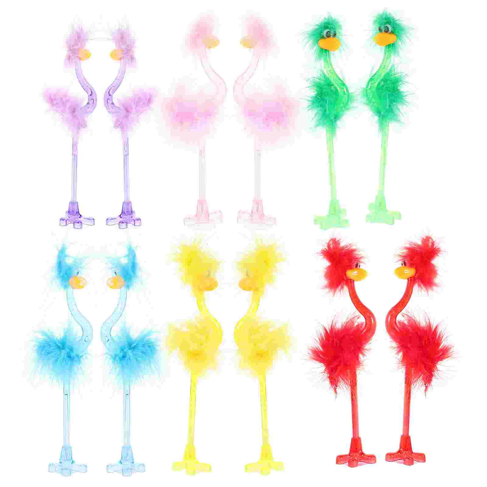 

12pcs Ostrich Ballpoint Pen Student Stationery Creative Cartoon Pens Writing Supplies