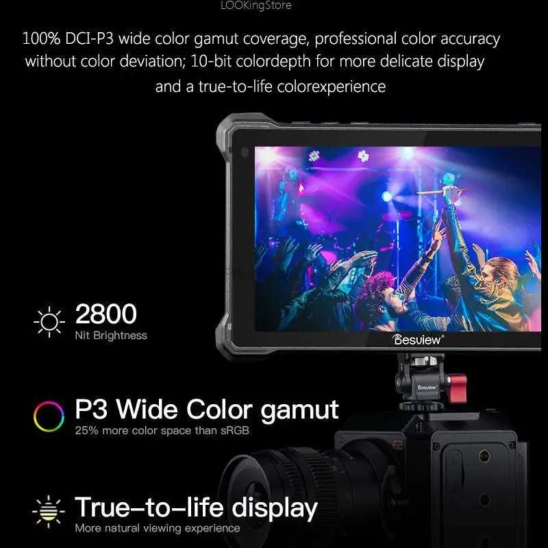 Destview R7S III R7III 7Inch 4K Monitor On Camera 3D LUT Touchscreen Field Monitor 4K SDI HDMI-compatible 2600nits DSLR
