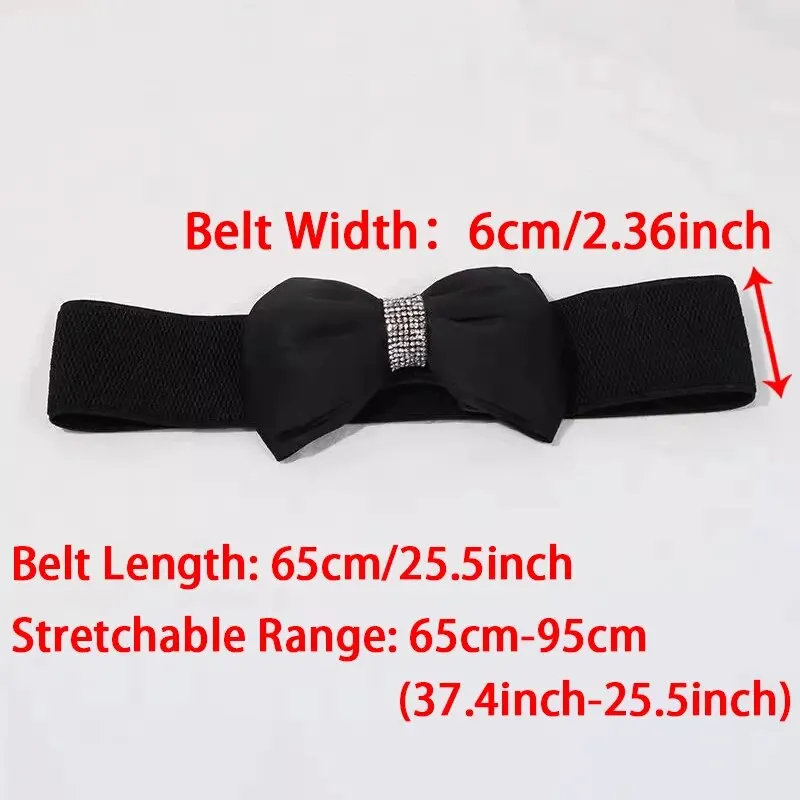 Women's Belt Fashion Bow Waist Seal Elastic Wide Belt Trendy Versatile Waist Decoration Waist Seal With Dress Women's Waistband