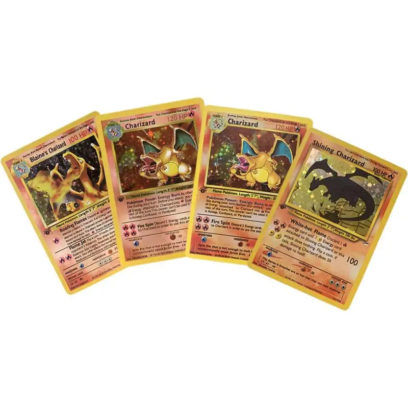 Pokemon Base Set Cartoon Pikachu Charizard 1996 Jaar Engels Kaarten Gioco Fai Da Te Pokemon Shining Game Collection Carte Giocattoli Regalo