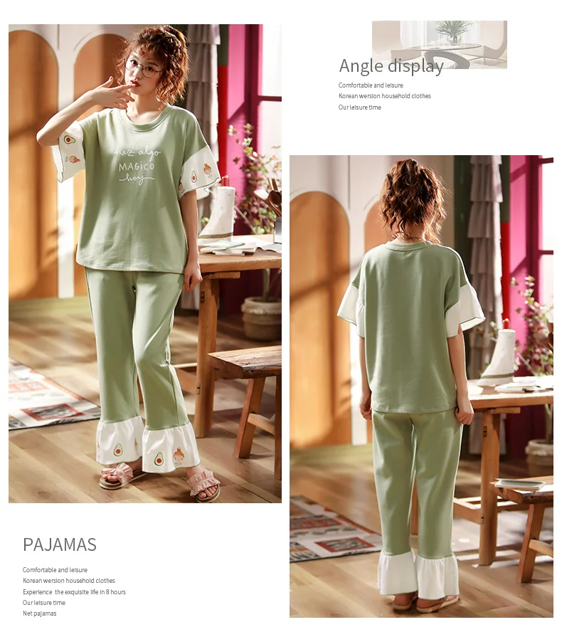 cute pjs Spring Women Pajamas Short Sleeve Pijama Female Pajama Set 5XL Pyjamas Cotton Pajamas For Women Sleepwear Homewear Sleep Lounge cute pajamas for women