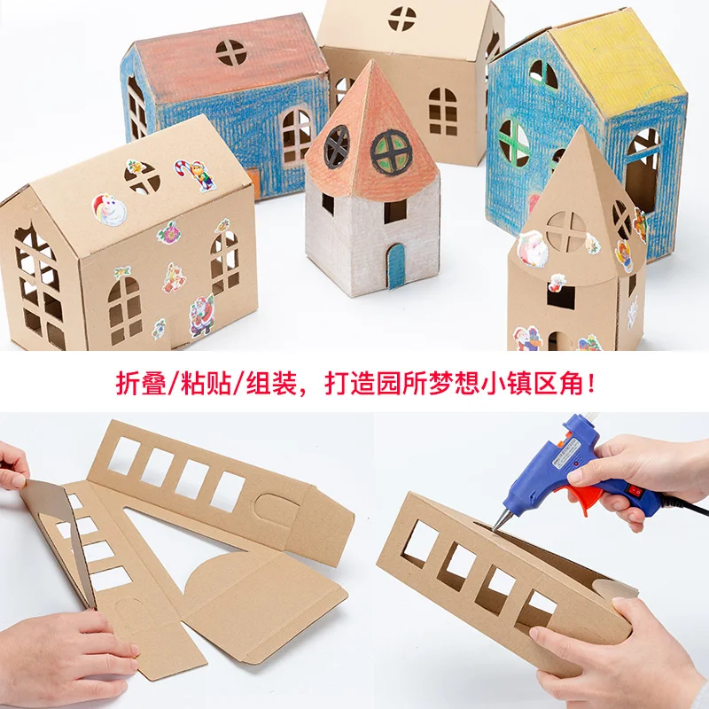 3D Cartoon House Toys for Children DIY Handmade Stereo Paper
