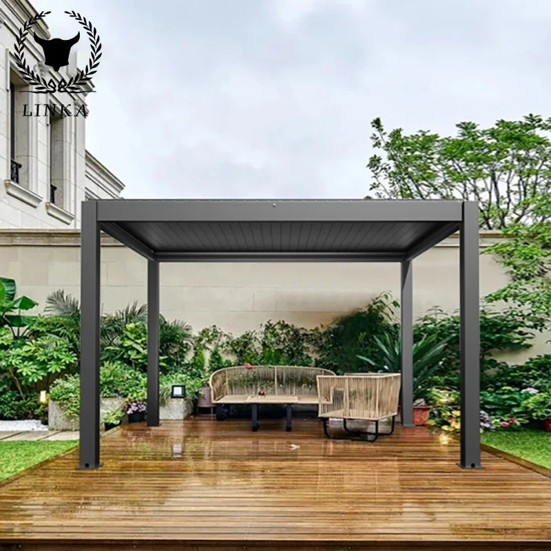 

High quality modern electric pergola gazebo aluminum outdoor