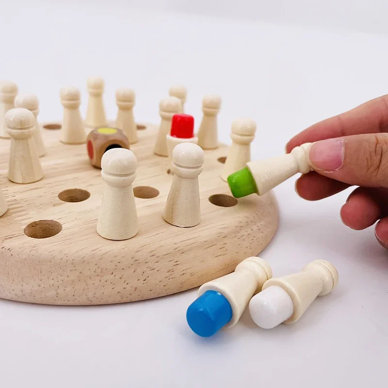 Wooden puzzle toys Wooden Memory match stick Chess Color game board Puzzles Montessori Educational toy Cognitive ability Learning toys for Children