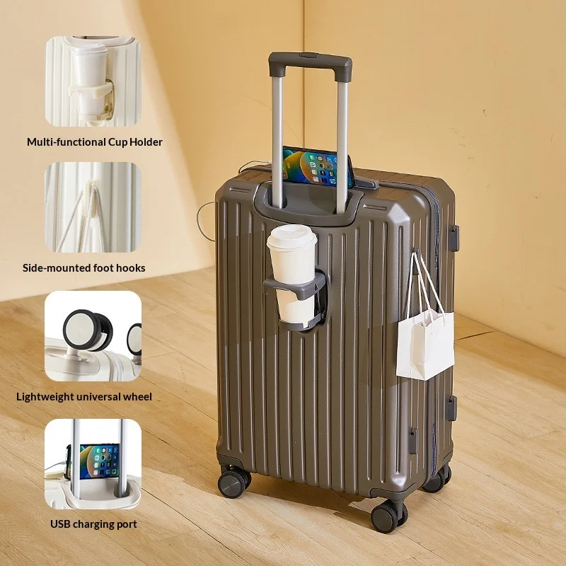 Unisex Lightweight Hardshell Suitcase With Spinner Wheels And Tsa Lock_voghion.com