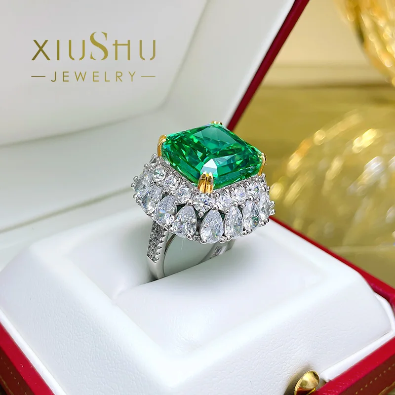 

Princess Fang Ring Green Female Index Finger Exaggerates Big Personality 925 Silver Wedding