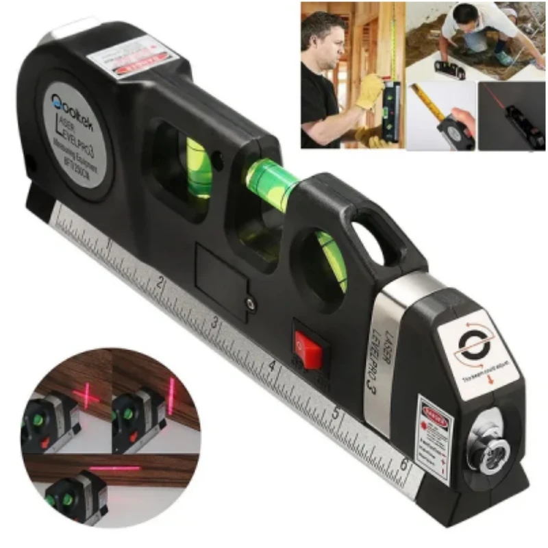 

New Style Multifunction 4 in1 Infrared Laser Level Cross Line Laser Tape Measurment Multipurpose Hand Tool Best Sellers