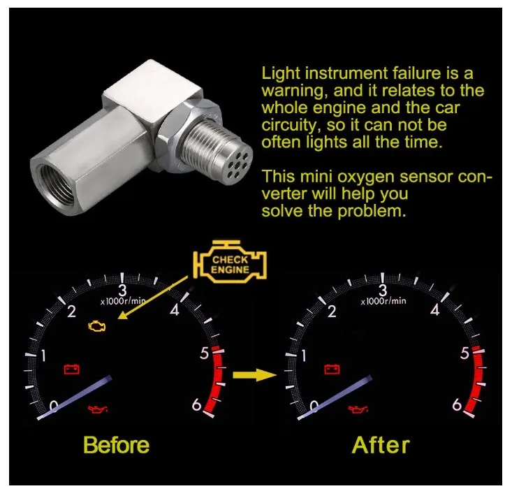 Car modification accessories 90 degree car sensor adapter connector M18 oxygen sensor car 90 degree connector 6