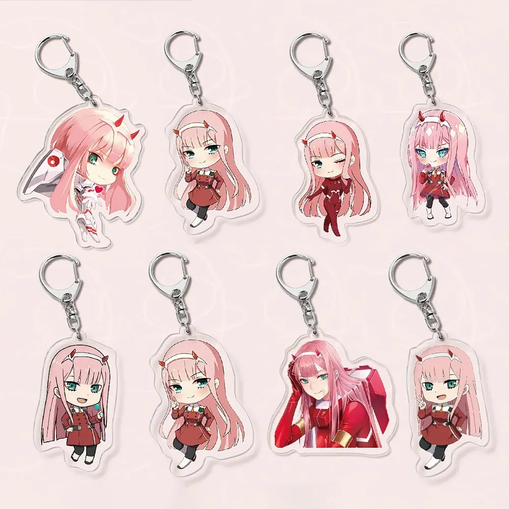 Diy DARLING in The FRANXX Anime Peripheral Creative Acrylic Keychain Cute Cartoons Phone Chain Backpack Pendant Holiday Gifts