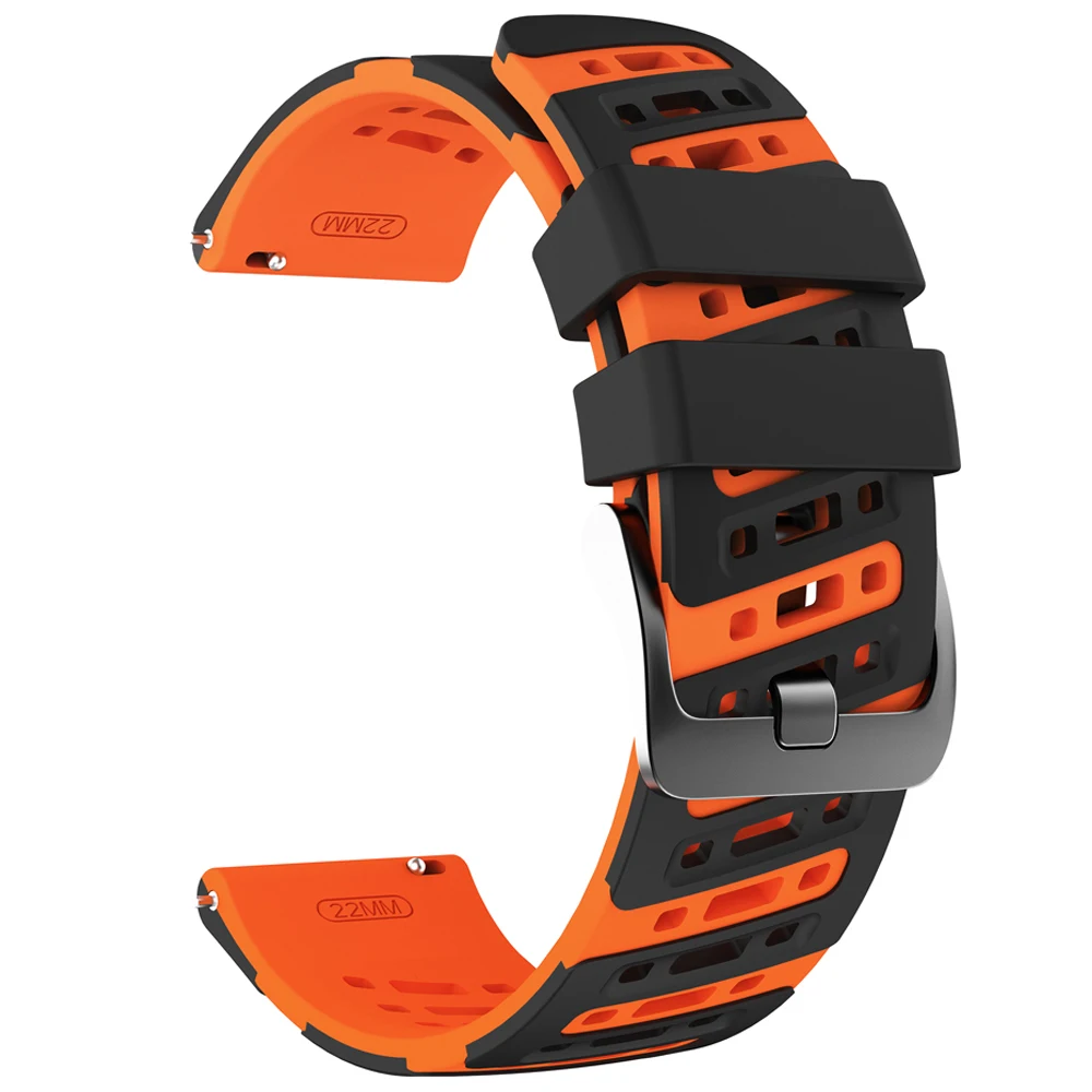 Breathable Silicone Sport Watch Band, 22mm