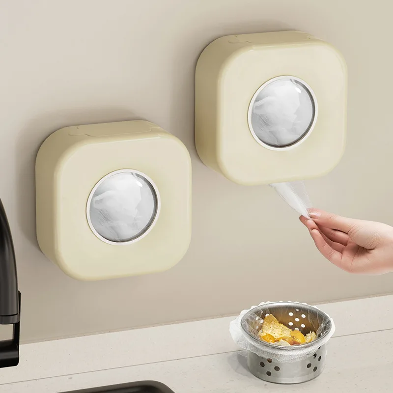 Plastic Bag Dispenser Storage Box Cling Film Organization Wall-mounted Dustproof Box Home Kitchen Storage For Supermarkets