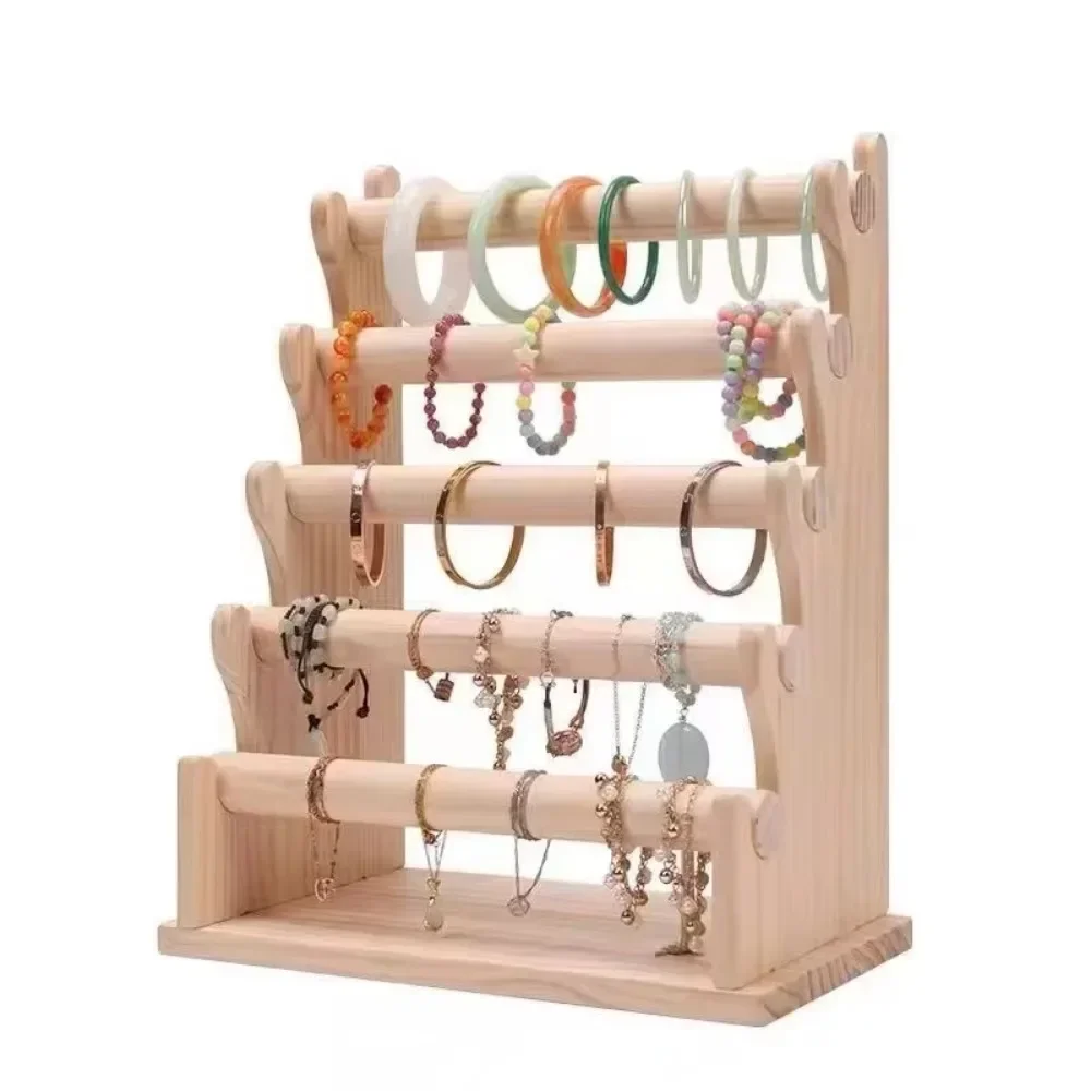 Wooden Bracelet Display Frame with and Detachable Solid Wood Watch Bracelet and Storage Display Frame