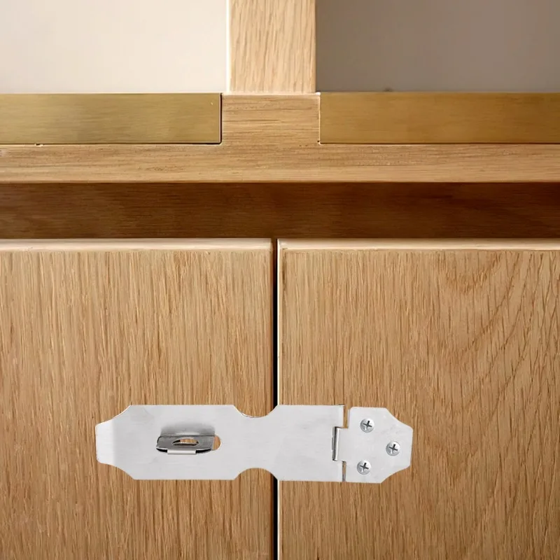 Door Lock Stainless Steel Door Lock Padlock Anti Theft Hasp Staple Shed Latch Burglar-proof Hardware for Wood Gate Household