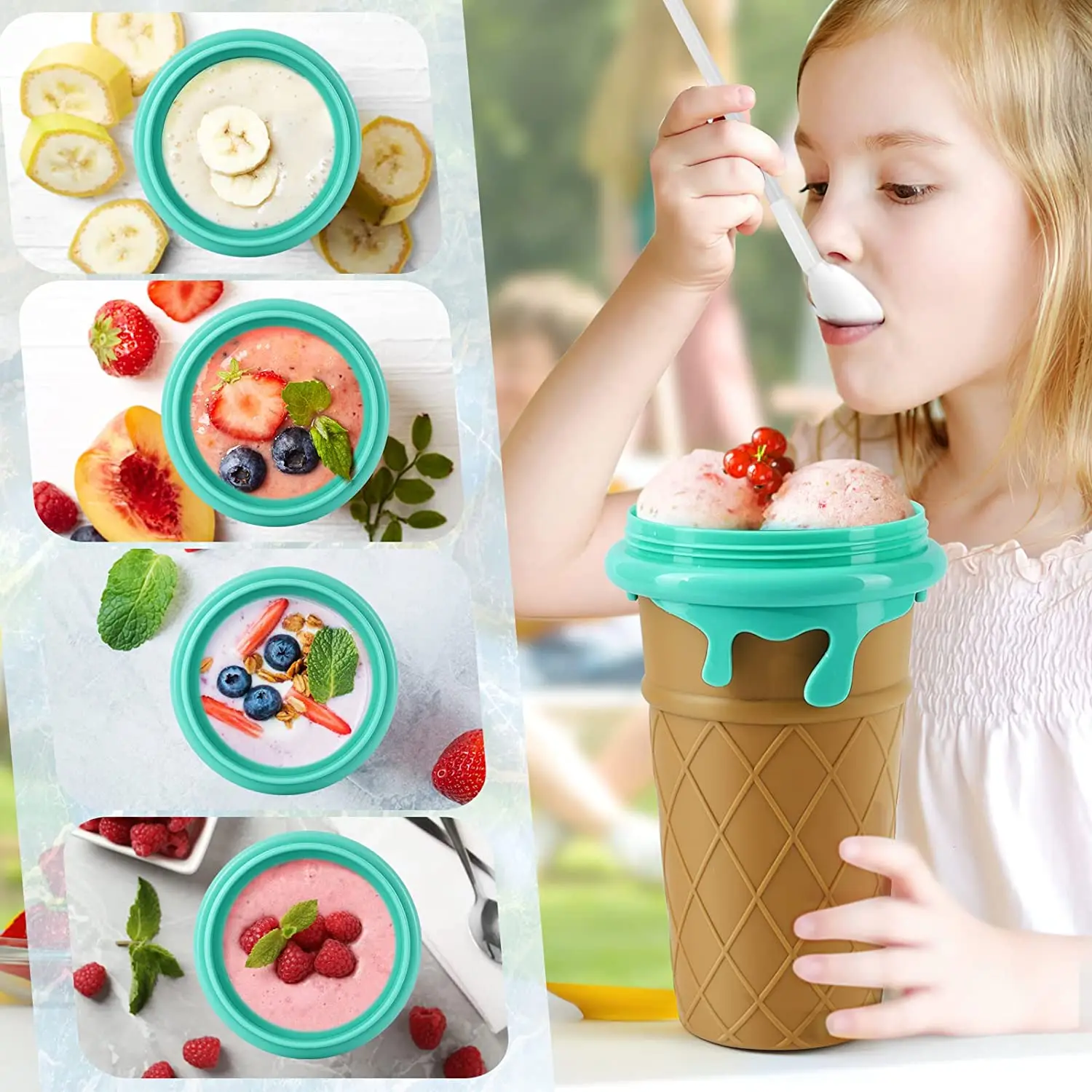 2PC Slushy Maker Cup Magic Quick Frozen Smoothies Cup MilkShake Maker  Cooling Cup Home DIY Juice Ice Cream Kids Birthday Gifts