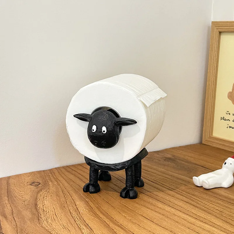 Sheep-Shaped Toilet Paper Holder Resin Roll Creative Home Bathroom Livingroom Coffee Table Decoration Home Roll Paper Holder toilet paper holder
