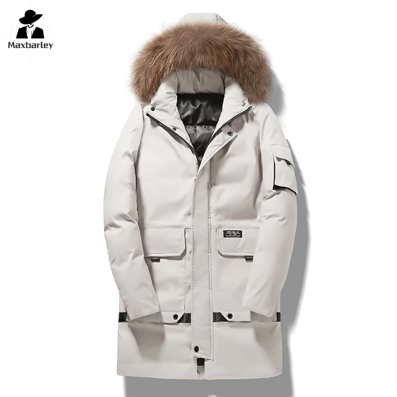 winter-long-men's-parka-high-quality-wool-collar-hooded-thickened-warm-down-jacket-padded-jacket-unisex-outdoor-sports-ski-coat