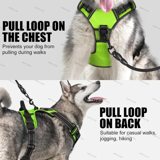 LED Glowing Luminous Dog Harnesses Essential for Dog Walking Safety at Night Dog Vest with Three LED Light Modes Rechargeable 6