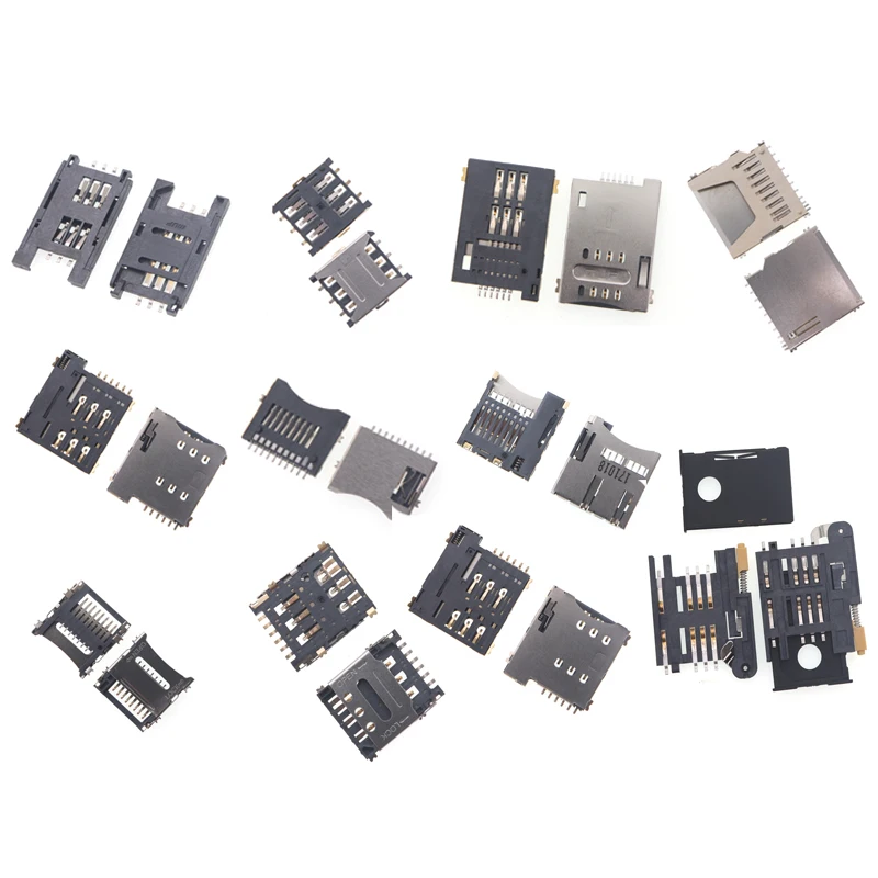 10 Pezzi Sd/Mini/Tf/Sim/Nano/Micro Card Slot Per Schede Dimensioni Corpo Lungo E Corto Con Copertura A Vibrazione Autoelastica