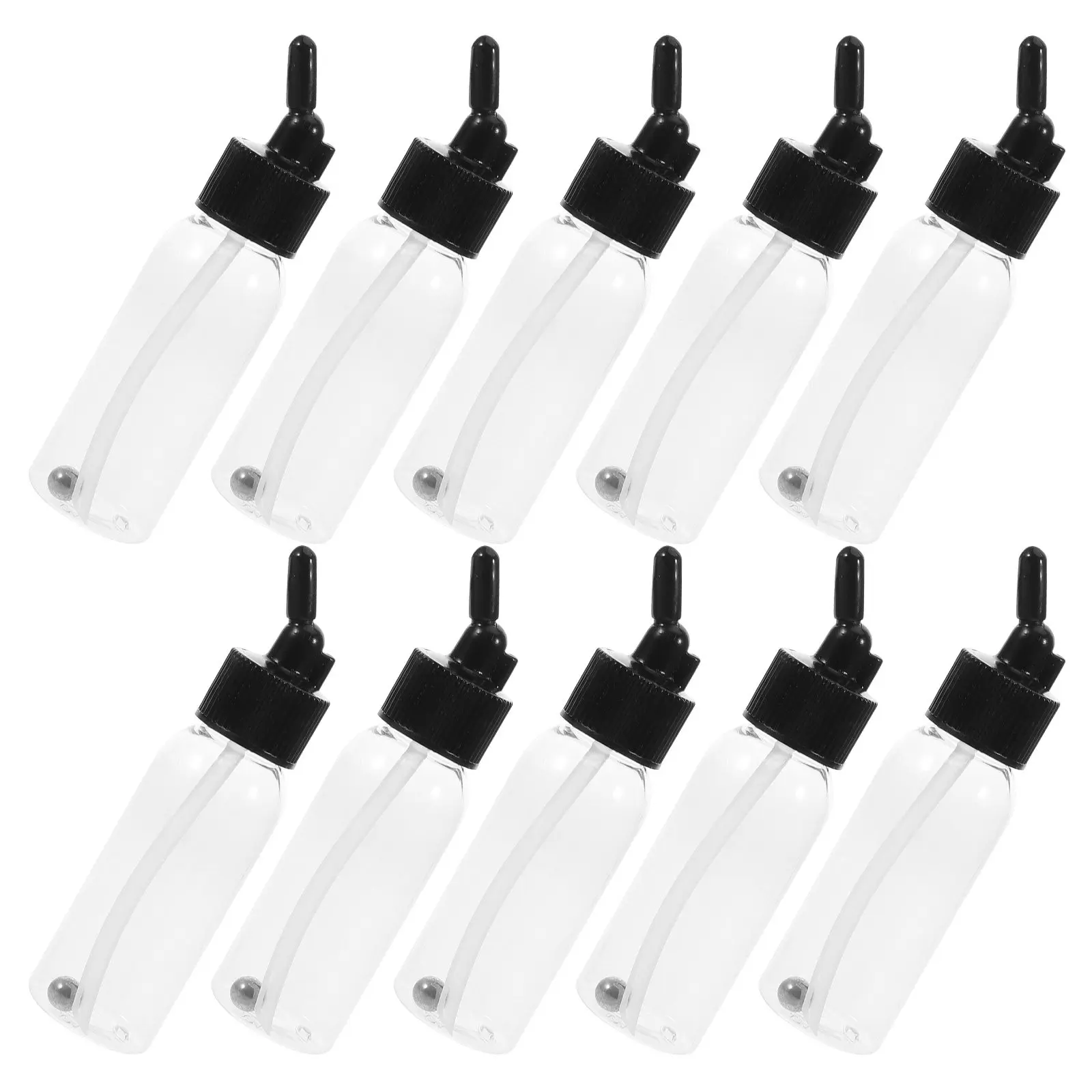 10Pcs 에어 브러시 병 30Ml 플라스틱 재사용 가능한 안료 컵 바닥 흡입 디자인 에어 브러시 용 밀봉 캡