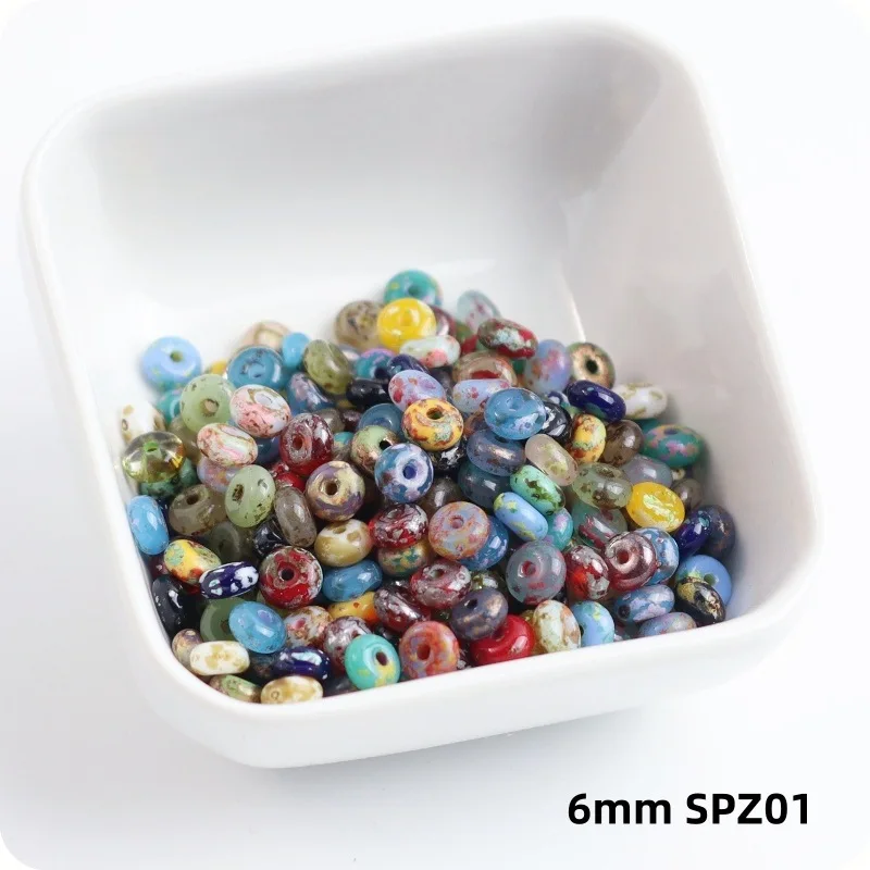 6mm 23색 피카소 주판 구슬, 앤틱 스타일 도넛, 유리 쌀알 구슬, DIY 핸드메이드 재료, 액세서리 도매
