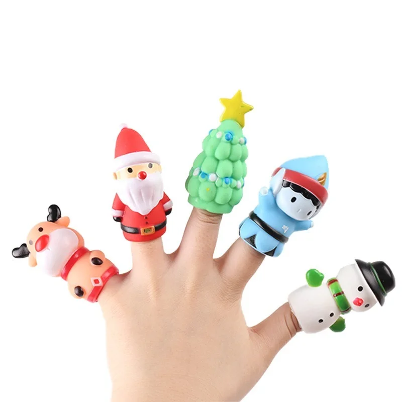 Finger Puppets Plastic Toy Baby Mini Animals Educational Hand Puppet for Children Gifts