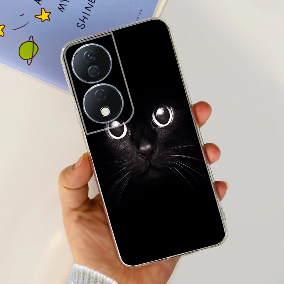 Cute Cat & Butterfly Painted Soft Silicone Phone Case -