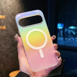 Aurora Gradient MagSafe-Compatible Matte Case with Magnetic Wireless Charging and Laser Rainbow Design for Google Pixel 9a (AuroraCX)
