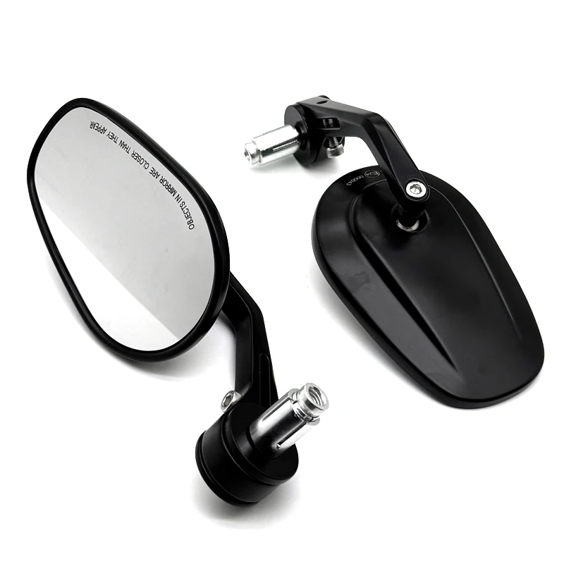 Retro Black Motorcycle Rearview Mirrors for Cafe Racers and Scooters