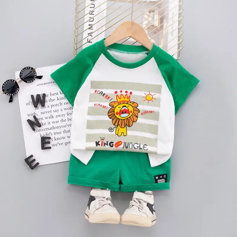 

Summer New Style Baby Girls Boys Clothing Kids Cloth Lovely Lion T-Shirt Shorts Infant Children Fashion Costume Tracksuits