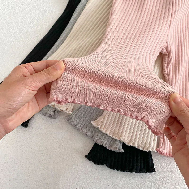 Baby Girls Solid Flare Pants Infant Trousers