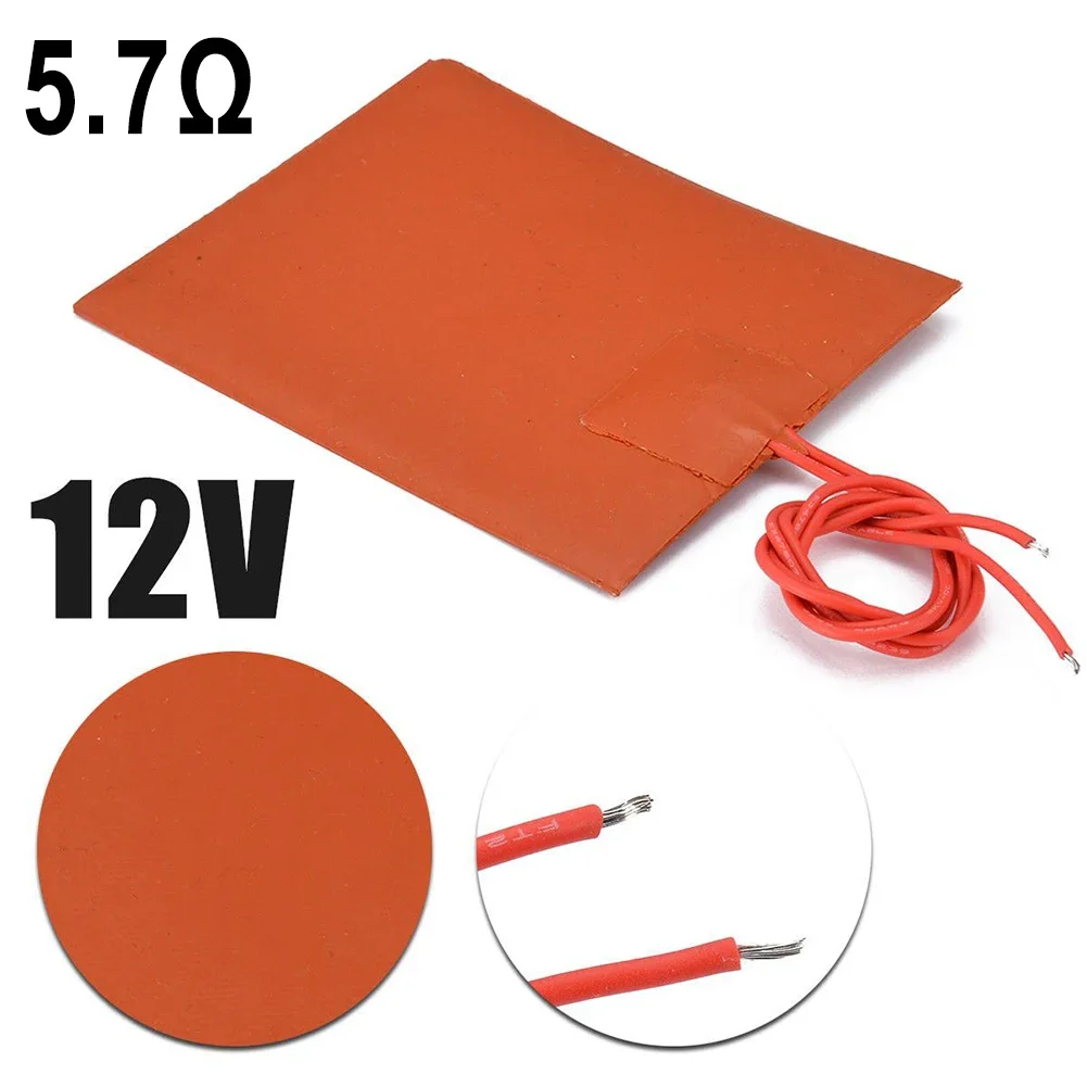 

12V 5.7Ω 80x100mm 20W Flexible Waterproof Silicon Heater Pad For Printer Heat Bed Electric Pads Hydraulic Tanks Heating Plate