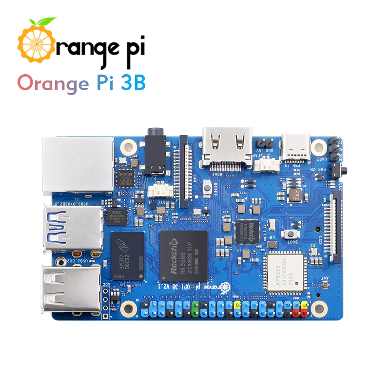 Orange Pi 3B 2GB Ram LPDDR4 Rockchip RK3566 Mini PC WiFi5 + BT5.0 BLE M2 SSD Single Board Computer Orangepi3B Development Board