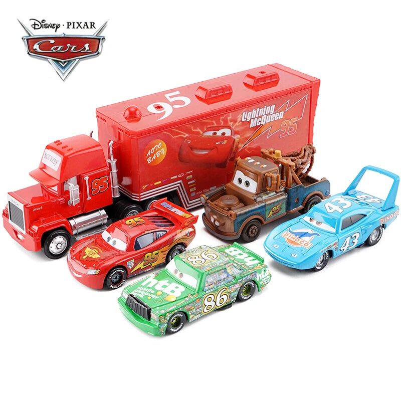 Disney Pixar Cars 2 3 Toy Car Set Lightning McQueen Mack Uncle Truck Rescue Collection 1:55 Diecast Model Car Toy Children Gift