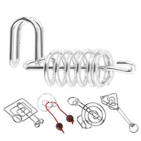 Montessori IQ Mind Brain Teaser Metal Wire Brain Teaser Puzzles Children Adults Interactive Game Reliever Educational Toys 1