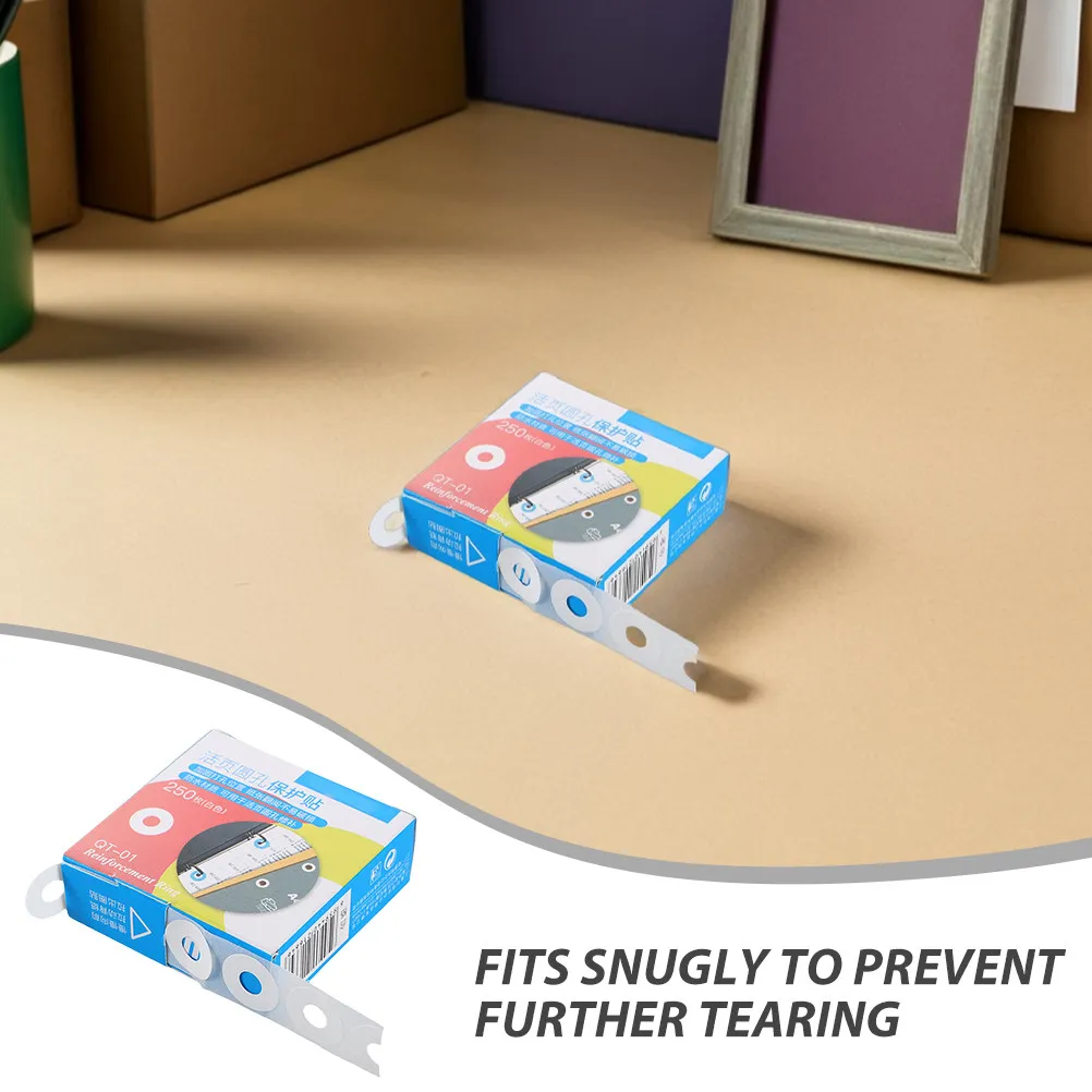 750Pcs 구멍 보강 스티커 바인더 노트북 학교 사무실의 펀치 구멍을 위한 헤비 듀티 투명 접착 페이지 보강제