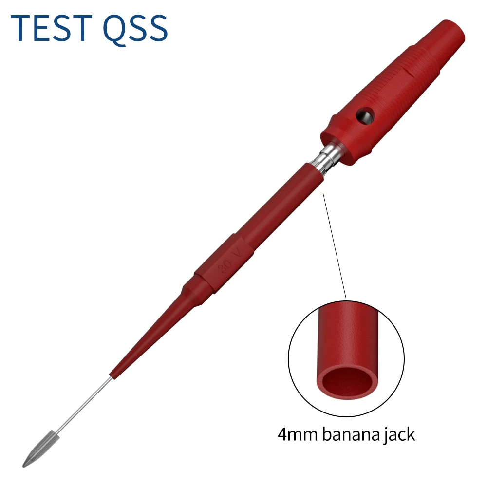 QSS 15PCS 절연 비파괴 피어싱 테스트 프로브 멀티 미터 스테인레스 펑크 백 프로브 3 각도 Q.30009pro