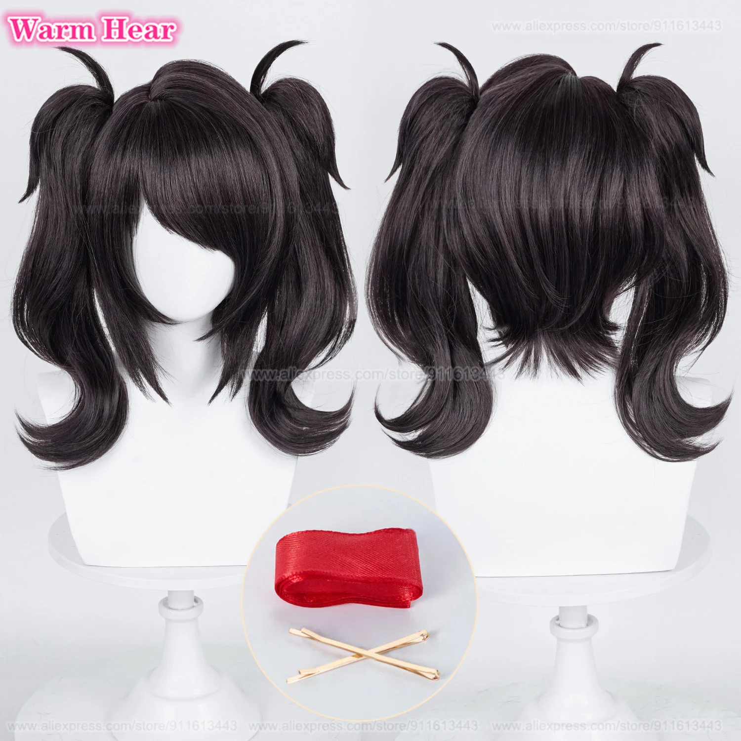 

High Quality Rain Ame Cosplay Wig 45cm Black Ame-chan Anime Wigs Heat Resistant Synthetic Hair OMG Kawaii Angel-chan KAngel Wigs