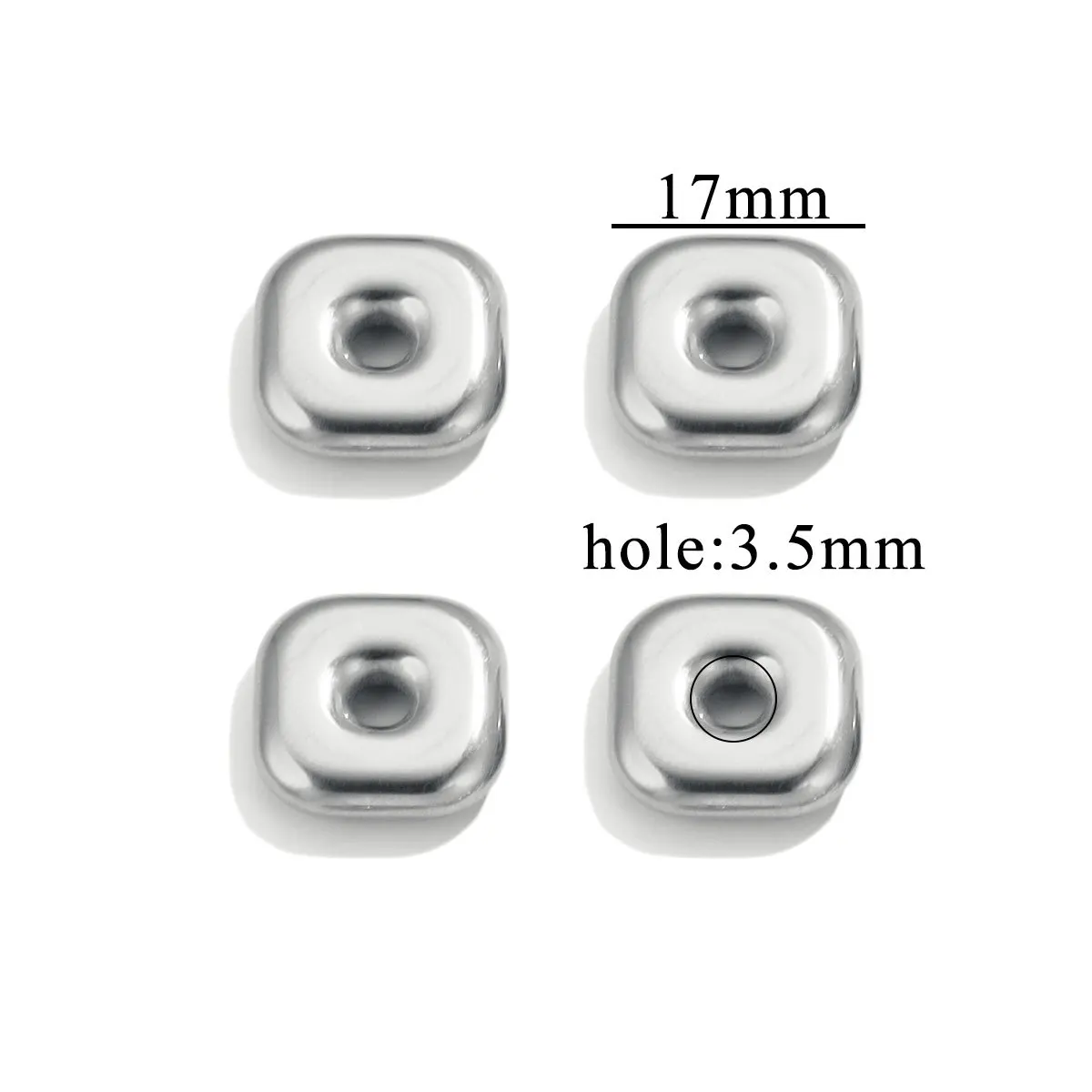 Stainless Steel Love Five-pointed Star Big Hole Hexagonal Separator Bead Titanium Steel DIY Jewelry Necklace 8